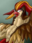  anus avian beak bird breasts feathers female flat_chested gs_fox looking_at_viewer nintendo pidgeot pok&#233;mon pok&eacute;mon pubes pubic_hair pussy red_eyes small_breasts solo unknown_artist video_games wings 
