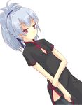  china_dress chinese_clothes darker_than_black dress kuro_(be_ok) red_eyes silver_hair solo thighhighs yin 