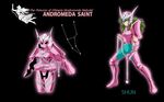  andromeda_shun armor chains cloth constellation girly green_hair knights_of_the_zodiac male male_focus pink saint_seiya 