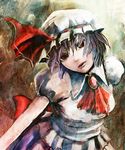  bccp hat highres purple_hair red_eyes remilia_scarlet short_hair solo touhou 