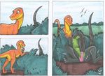 blaquetygriss cloaca comic dinosaur female feral male masturbation oral outside penis raptor scalie tail 