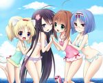  alma_(jewelpet_twinkle) animal_ears bad_id bad_pixiv_id bikini black_hair blonde_hair blue_eyes blue_hair brown_hair casual_one-piece_swimsuit cat_ears dolphin eyelashes fang green_eyes highres jewelpet_(series) jewelpet_twinkle long_hair miria_marigold_mackenzie multiple_girls one-piece_swimsuit red_eyes sakura_akari sara_(jewelpet_twinkle) short_hair side_ponytail swimsuit twintails yuu_(derodero) 