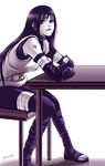  anbu chair elbow_gloves feet gloves kichijitsu long_hair naruto sitting table toes uzuki_yuugao 