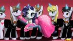  dress equine female feral friendship_is_magic group hasbro horn john_joseco male mammal my_little_pony rarity_(mlp) suit unicorn unknown_pony 