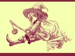  bloomers boots bow broom chain doll_joints dress drill_hair hat jack-o'-lantern long_hair long_sleeves monochrome pumpkin rozen_maiden shinku solo st+1 underwear very_long_hair witch witch_hat 