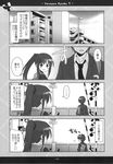  1girl 4koma blush comic genderswap genderswap_(ftm) genderswap_(mtf) greyscale highres kadose_ara kyonko long_hair monochrome ponytail railroad_crossing school_uniform suzumiya_haruhi_no_yuuutsu suzumiya_haruhiko translation_request 