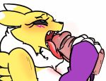  animated badassbaal blue_eyes blush breasts digimon digimon_(species) disembodied_penis duo fellatio female foreskin handjob humanoid_penis looking_up loop male male/female open_mouth oral penis renamon retracted_foreskin sex tongue tongue_out uncut 