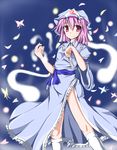  bad_id bad_pixiv_id bug butterfly ghost hat hitodama insect japanese_clothes kirino_souya kneehighs pink_eyes pink_hair saigyouji_yuyuko solo touhou white_legwear 