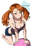  anjou_naruko ano_hi_mita_hana_no_namae_wo_bokutachi_wa_mada_shiranai ano_hi_mita_hana_no_namae_wo_bokutachi_wa_mada_shiranai. breasts cleavage large_breasts orange_hair suna 