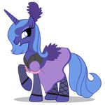  alicorn dress equine feather female feral friendship_is_magic hair hasbro horn horse legwear looking_at_viewer mammal mixermike622 my_little_pony pegacorn plain_background princess_luna_(mlp) solo stockings tail transparent_background unicorn western 