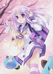  1girl absurdres choujigen_game_neptune choujigen_game_neptune_mk2 compile_heart dogoo glasses highres idea_factory long_hair nepgear neptune_(choujigen_game_neptune) neptune_(series) pink_hair purple_eyes purple_sister slime solo_focus tsunako 