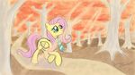  autumn blue_eyes cute equine female feral fluttershy_(mlp) forest friendship_is_magic hair hasbro leaves lunar_apologist lunarapologist mammal my_little_pony pegasus pink_hair scarf solo tree wings wood 