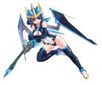  arm_gloves blue breasts cleavage clothed clothing elbow_gloves empoleon female gloves gun hair helmet human humanized mammal navel nintendo one-piece_swimsuit panties plain_background pok&#233;mon pok&eacute;mon purple_eyes purple_hair ranged_weapon sniper_rifle solo swimsuit thigh_boots underwear unknown_artist video_games weapon white_background wings 