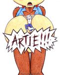  artie big_breasts breasts female huge_breasts hyper hyper_breasts male sally_acorn sega size_difference sonic_(series) vkyrie 