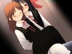  2girls flat_chest freckles loli multiple_girls shojokyu yuri 