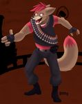  aaron canine emblem fox hair heavy_(team_fortress_2) male mammal red_eyes red_hair solo tail team_fortress_2 