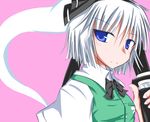  blue_hair hair_ribbon kirino_souya konpaku_youmu konpaku_youmu_(ghost) ribbon short_hair silver_hair solo touhou 