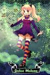  animal_ears blonde_hair bloomers bow cat_ears cat_tail character_request collar halloween hat highres jack-o'-lantern mary_janes open_mouth pixiv_hogwarts pumpkin purple_eyes shoes solo striped striped_legwear tail tenteko_(darasido) thighhighs underwear wand witch_hat 