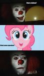 clown comic crossover cupcakes_(mlp_fanfic) friendship_is_magic hasbro humour it my_little_pony pennywise_the_dancing_clown pinkie_pie_(mlp) stephen_king 