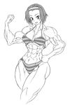  black_and_white extreme_muscles monochrome muscle muscular_female purukogi purukogi_(plasma_beach) tainaka 
