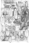  ammunition chihiro_(kemonomichi) comic controller door game_controller gamepad greyscale gun highres kazami_yuuka machine_gun metal_gear_(series) metal_gear_solid monochrome multiple_girls pantyhose television touhou translated umbrella weapon worms wriggle_nightbug 