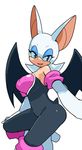  female looking_at_viewer plain_background pose rouge_the_bat sega simple_background solo sonic_(series) standing tamagoro white_background 