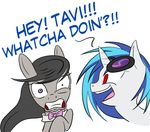  &gt;:d bow_tie d: deafening earth_pony equine female friendship_is_magic glasses hasbro horse my_little_pony octavia_(mlp) pony rave smile unicorn vinyl_scratch_(mlp) yelling 