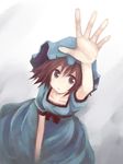  arm_up bad_id bad_pixiv_id black_hair blue_eyes dress hat highres mugi_(banban53) open_mouth outstretched_arm outstretched_hand shiina_mayuri short_hair solo steins;gate 