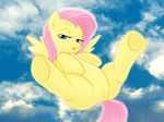  blue_eyes cloud equine female feral fluttershy_(mlp) flying friendship_is_magic hair hasbro horse mammal megasweet my_little_pony pegasus pink_hair pony presenting pussy sky solo spread_legs spreading wings 