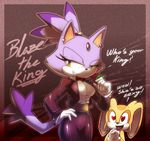  &hearts; amber_eyes art_of_fighting blaze_the_cat bow_tie cat cream_body cream_the_rabbit ear_piercing feline female flower half-closed_eyes king_(snk) king_of_fighters lagomorph mammal multicolored_clothing nancher piercing ponytail purple purple_body rabbit rose sega solo sonic_(series) tail tuxedo 