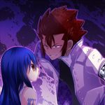  blue_eyes blue_hair cobra_(fairy_tail) fairy_tail fuchise long_hair lowres piercing red_hair snake spiked_hair spiky_hair wendy_marvell you_gonna_get_raped 