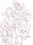  artist_request franky genderswap genderswap_(mtf) luffyko monochrome multiple_girls one_piece roronoa_zoro sanji tony_tony_chopper usopp 