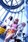  3girls black_eyes cosplay female final_fantasy final_fantasy_xiii lebreau lebreau_(cosplay) lightning_farron lightning_farron_(cosplay) multiple_girls oerba_dia_vanille oerba_dia_vanille_(cosplay) photo pink_hair sexy 