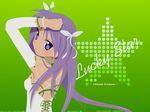  back corset detached_sleeves from_behind hair_ribbon hamstersanonymous highres hiiragi_kagami looking_back lucky_star purple_eyes purple_hair ribbon solo twintails vector_trace 