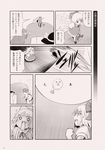  cirno comic highres kedama kochiya_sanae komeiji_koishi komeiji_satori kou_(haijindeath) monochrome multiple_girls touhou translated wings 