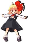  absurdres blonde_hair hair_ribbon highres outstretched_arms ribbon rumia short_hair solo spread_arms touhou usa-pom yellow_eyes 