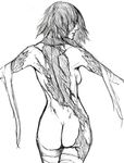  ass bandages demon's_souls greyscale ikeda_masateru maiden_in_black monochrome sketch solo souls_(from_software) 