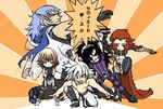  3boys azul_the_cerulean bebe_(ad234_tenrou) dirge_of_cerberus_final_fantasy_vii dragon_ball dragon_ball_z everyone final_fantasy final_fantasy_vii ginyu_force multiple_boys multiple_girls nero_the_sable parody pose rosso_the_crimson shelke_the_transparent translation_request weiss_the_immaculate 