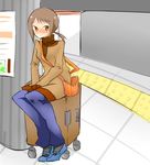  bad_id bad_pixiv_id kaga_ai saku_toyoo sayonara_zetsubou_sensei sitting solo suitcase train_station 