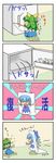  2girls blush_stickers chibi cirno daiyousei food in_container in_refrigerator left-to-right_manga multiple_girls o_o popsicle refrigerator scared surprised touhou translated watermelon_bar yunkaasu_(kakushiaji) |_| 