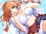  bra breasts large_breasts lingerie orange_hair panties sano_toshihide school_uniform toshihide_sano underwear 