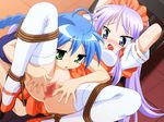  2girls ahoge anus ass bdsm blue_eyes blue_hair blush bondage bound bra breasts censored dress ecchi female game_cg girl green_eyes hentai hiiragi_kagami izumi_konata lesbian long_hair lucky_star multiple_girls nipples panties pink_hair purple_hair pussy pussy_juice raki_kosu rape schoolgirl sex skirt spread_pussy swimsuit twintails underwear undressing uniform vagina wet yuri 