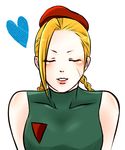  beret blonde_hair braid cammy_white capcom eyes_closed hat heart highres incoming_kiss leotard long_hair pov street_fighter street_fighter_ii street_fighter_iv twin_braids 
