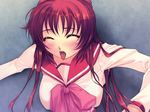  1girl blush breasts female kousaka_tamaki long_hair school_uniform solo to_heart to_heart_2 yoko_juusuke 