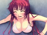  1girl blush bra breasts cleavage female kousaka_tamaki long_hair solo to_heart_2 underwear yoko_juusuke 