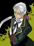  arc_system_works blazblue blue_eyes long_hair male male_focus ponytail ribbon valkenhayn_r_hellsing white_hair 