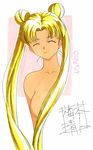  1girl bishoujo_senshi_sailor_moon blonde_hair eyes_closed green long_hair niplees nude sexy solo tsukino_usagi usagi 