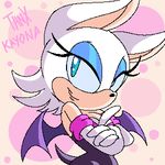  blue_eyes clothed clothing eyeshadow female gloves hair low_res makeup mammal rouge_the_bat sega solo sonic_(series) tail thweatted white white_clothing white_hair wings 