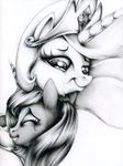  alicorn black_and_white crown crying equine female friendship_is_magic graphic greyscale hair hi_res horn horse long_hair mammal monochrome my_little_pony plain_background pony princess princess_celestia_(mlp) princess_luna_(mlp) royalty tears uncolored white_background 