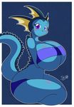  anthro big_breasts blitza breasts eeveelution female huge_breasts nintendo pink_nose pok&#233;mon pok&#233;morph pok&eacute;mon pok&eacute;morph purple_eyes solo tail tiger1001 vaporeon video_games 